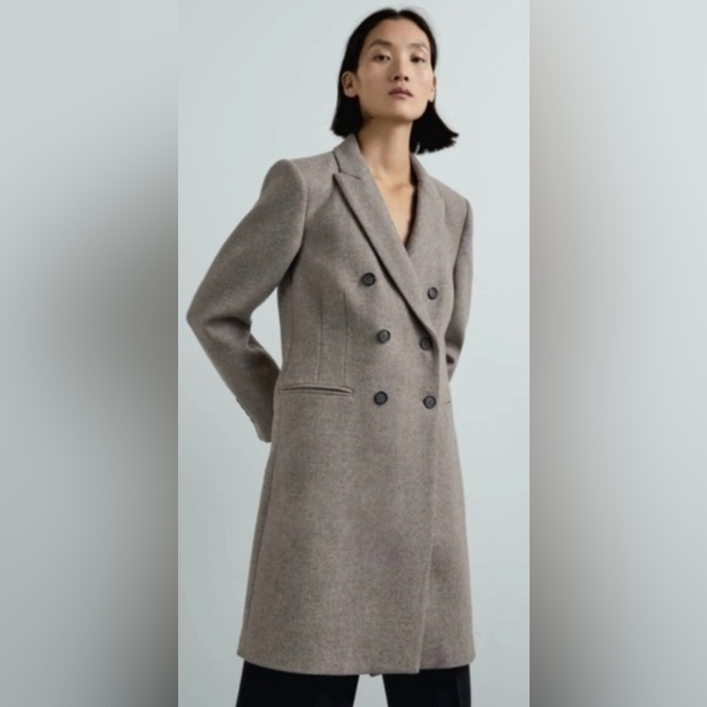 Manteco - Italian Women's Double-Breasted Wool Blend Coat
